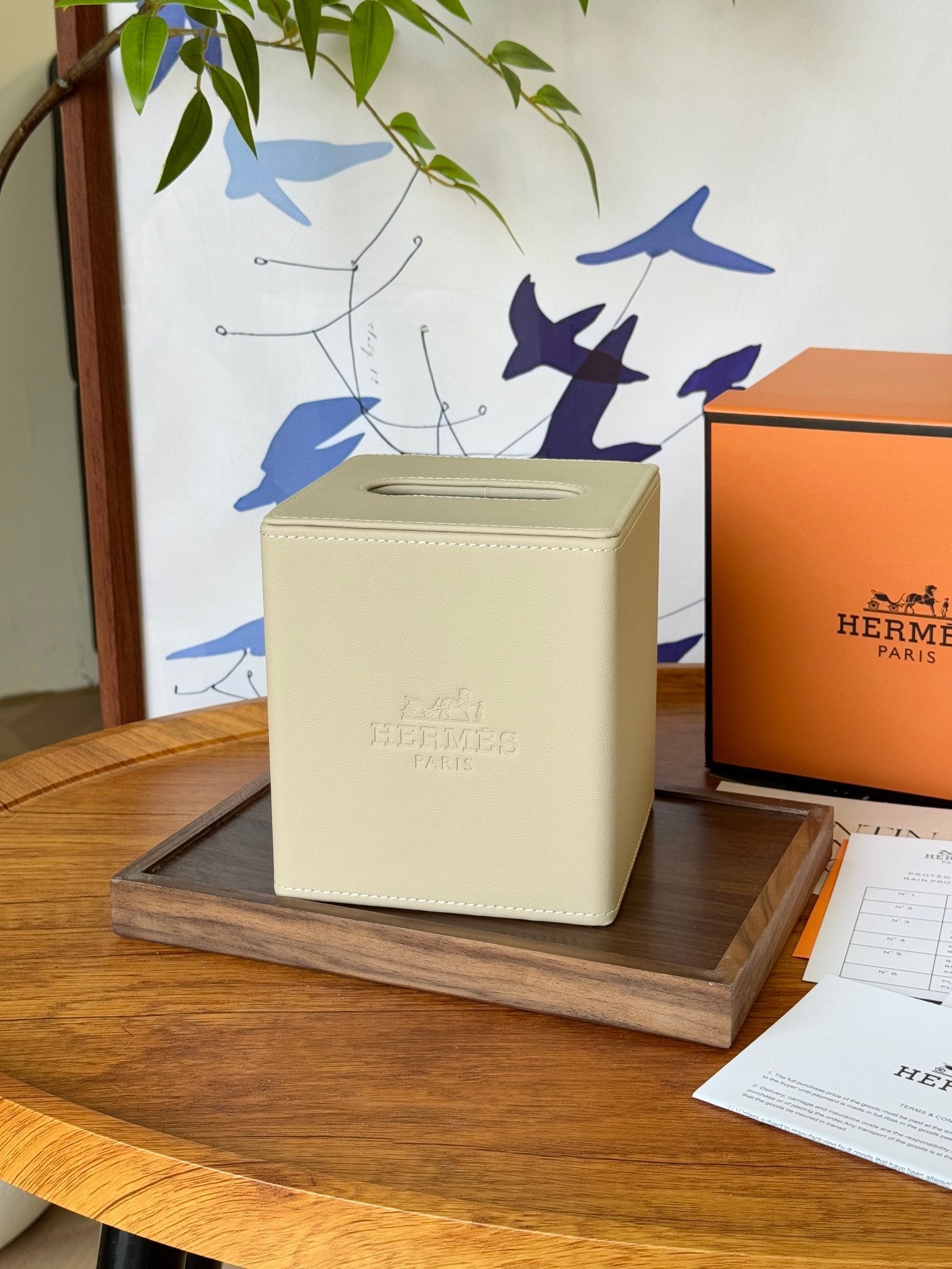 HERMES SQUARE TISSUE BOX COVER