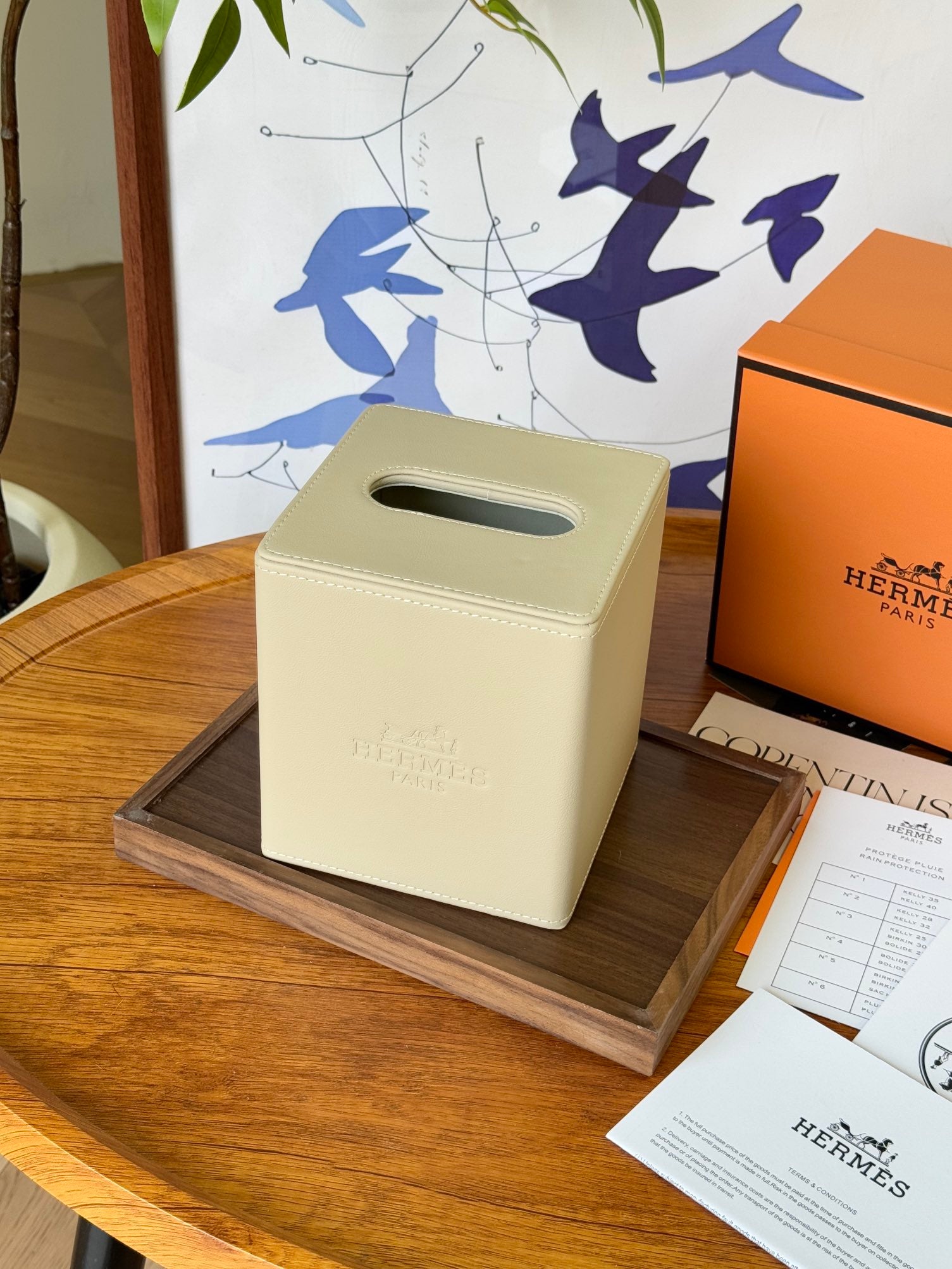 HERMES SQUARE TISSUE BOX COVER