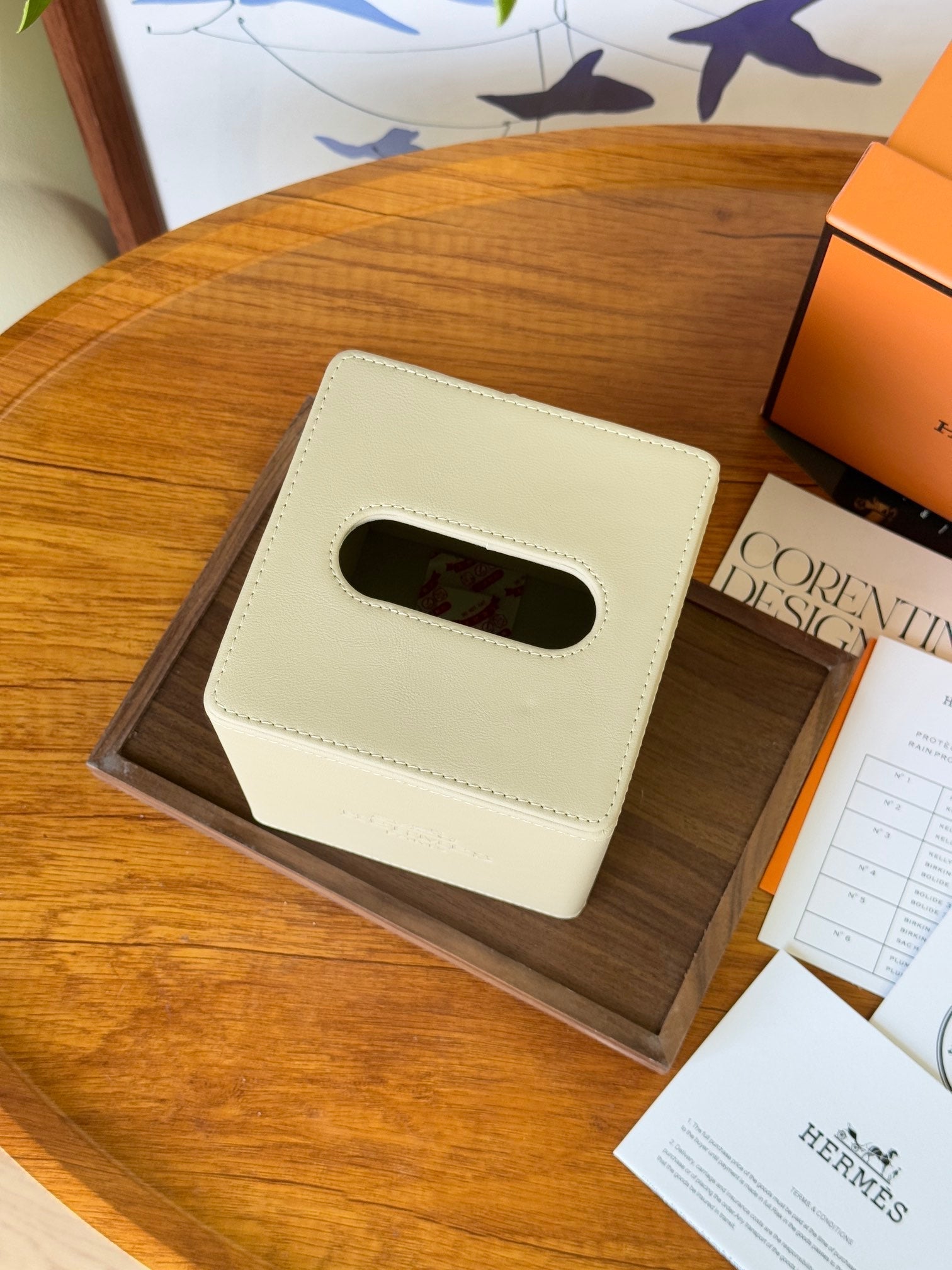 HERMES SQUARE TISSUE BOX COVER