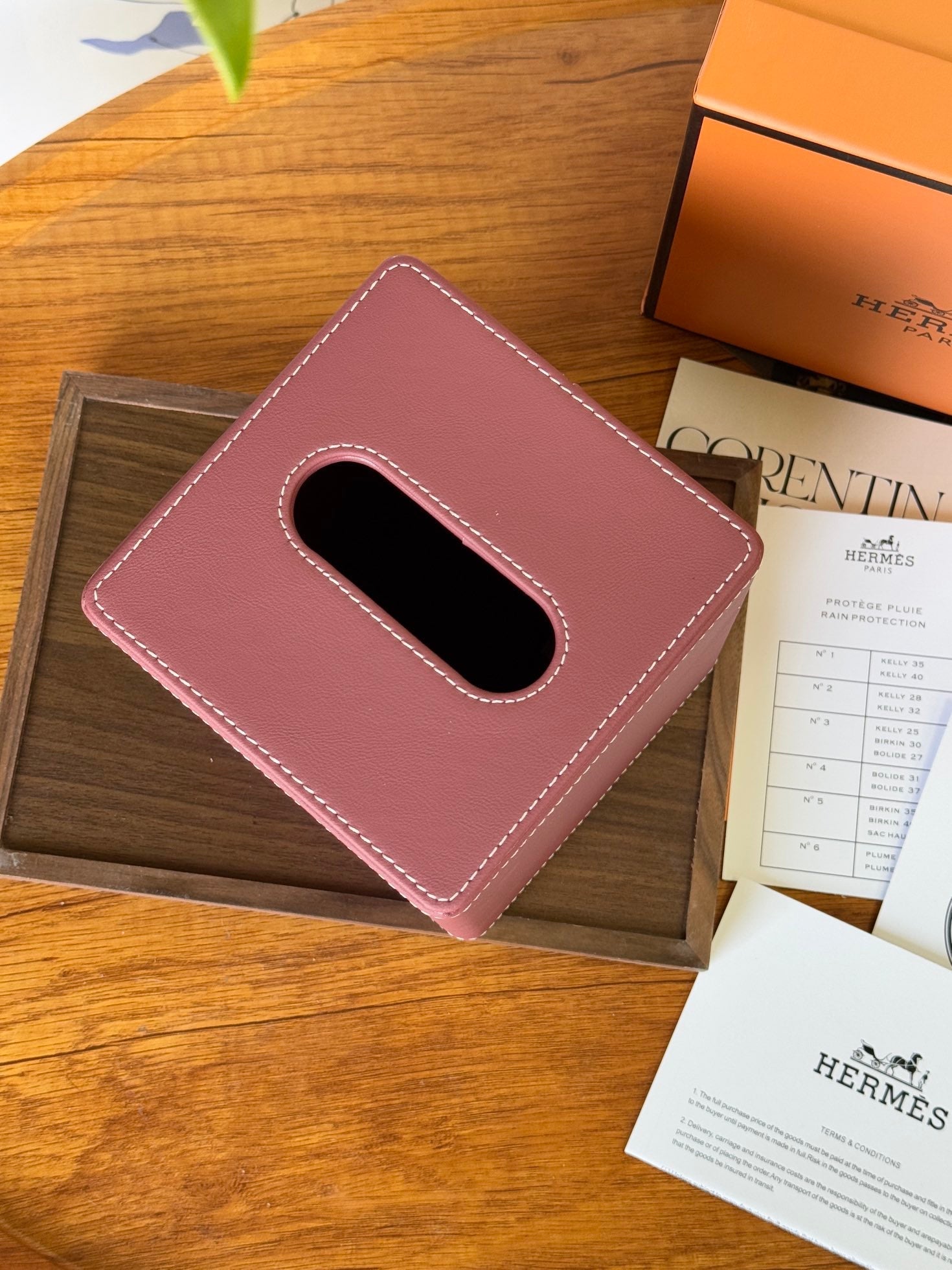 HERMES SQUARE TISSUE BOX COVER