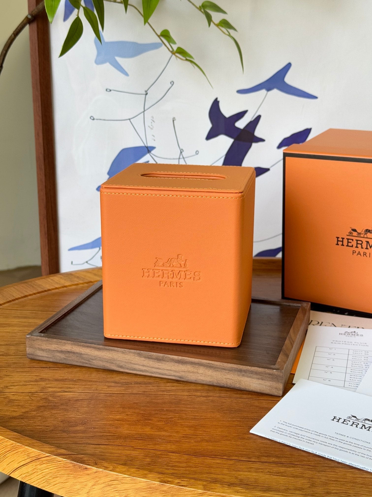 HERMES SQUARE TISSUE BOX COVER