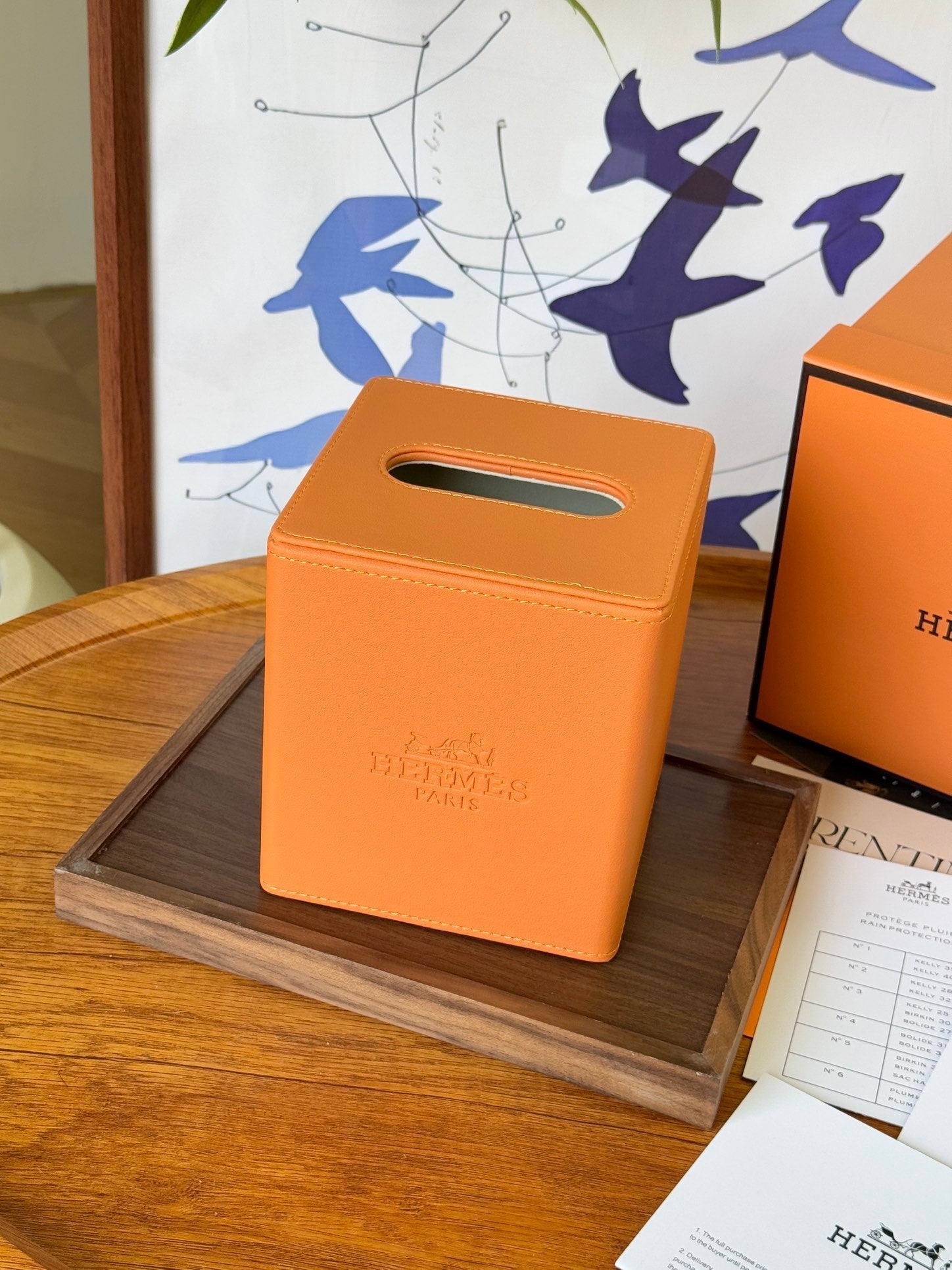 HERMES SQUARE TISSUE BOX COVER