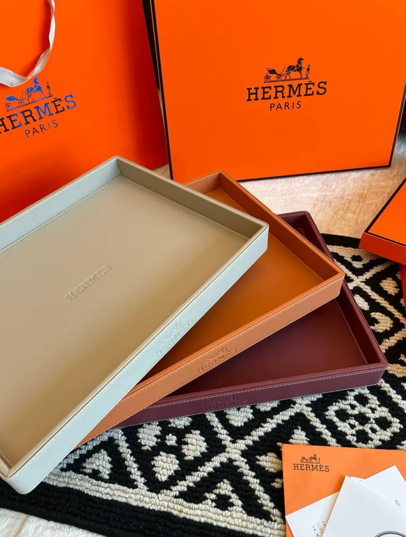 HERMES LEATHER TRAY