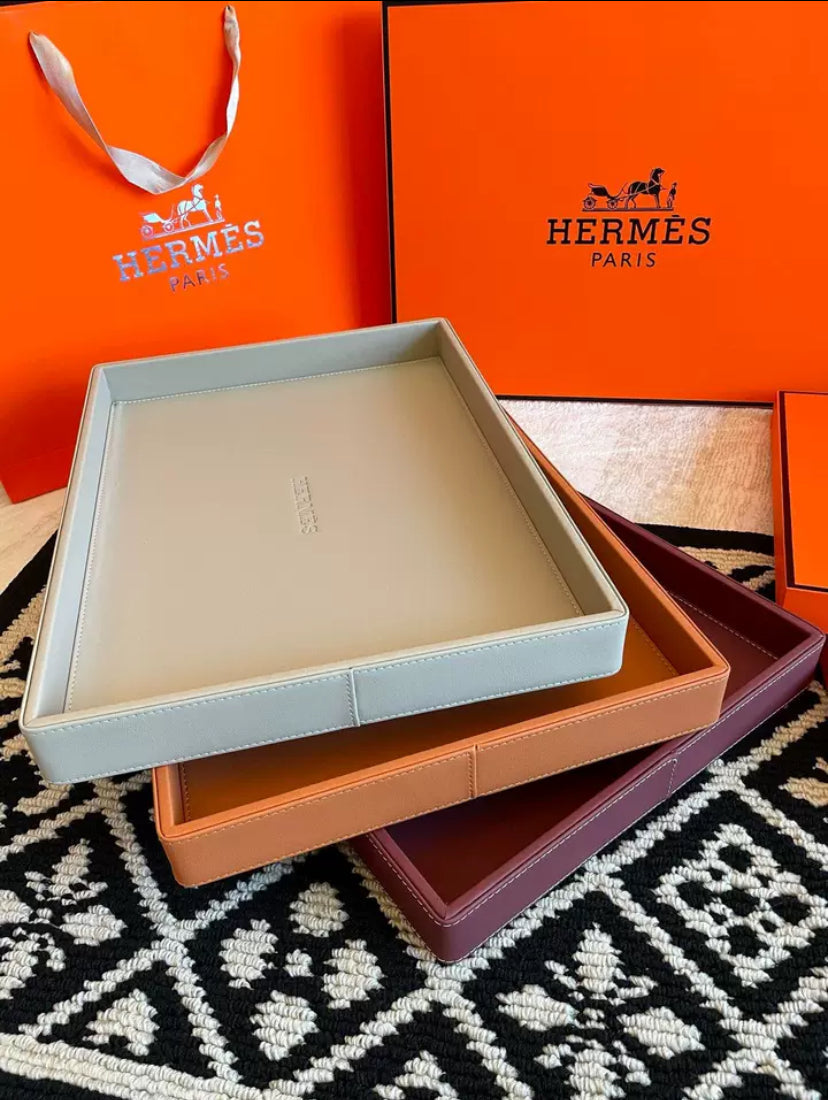 HERMES LEATHER TRAY