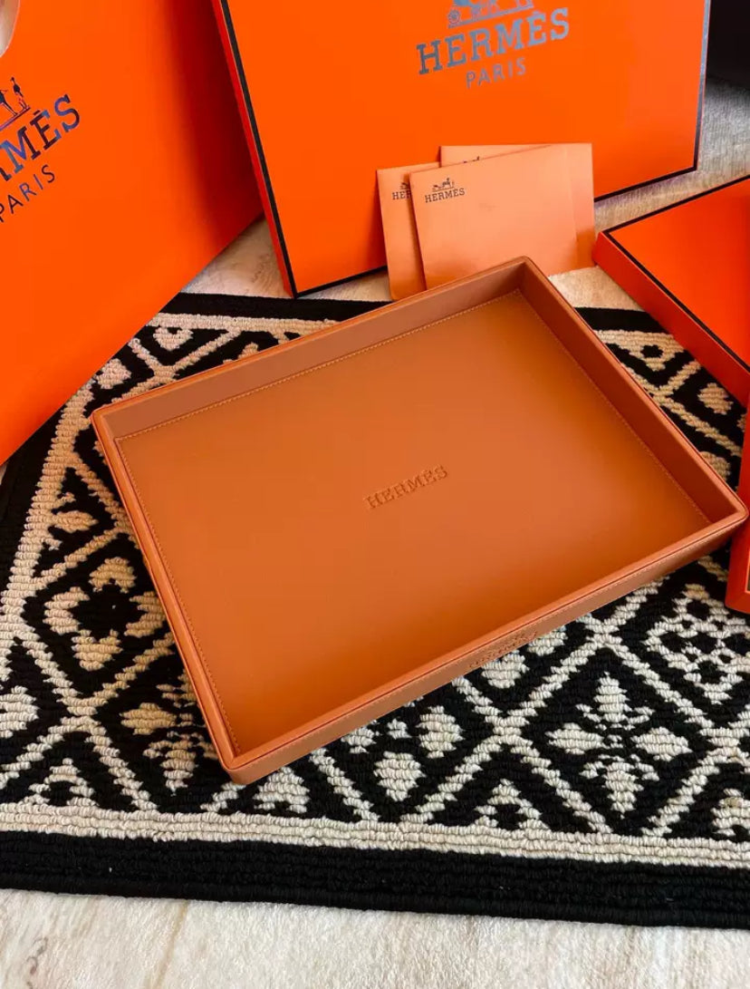 HERMES LEATHER TRAY