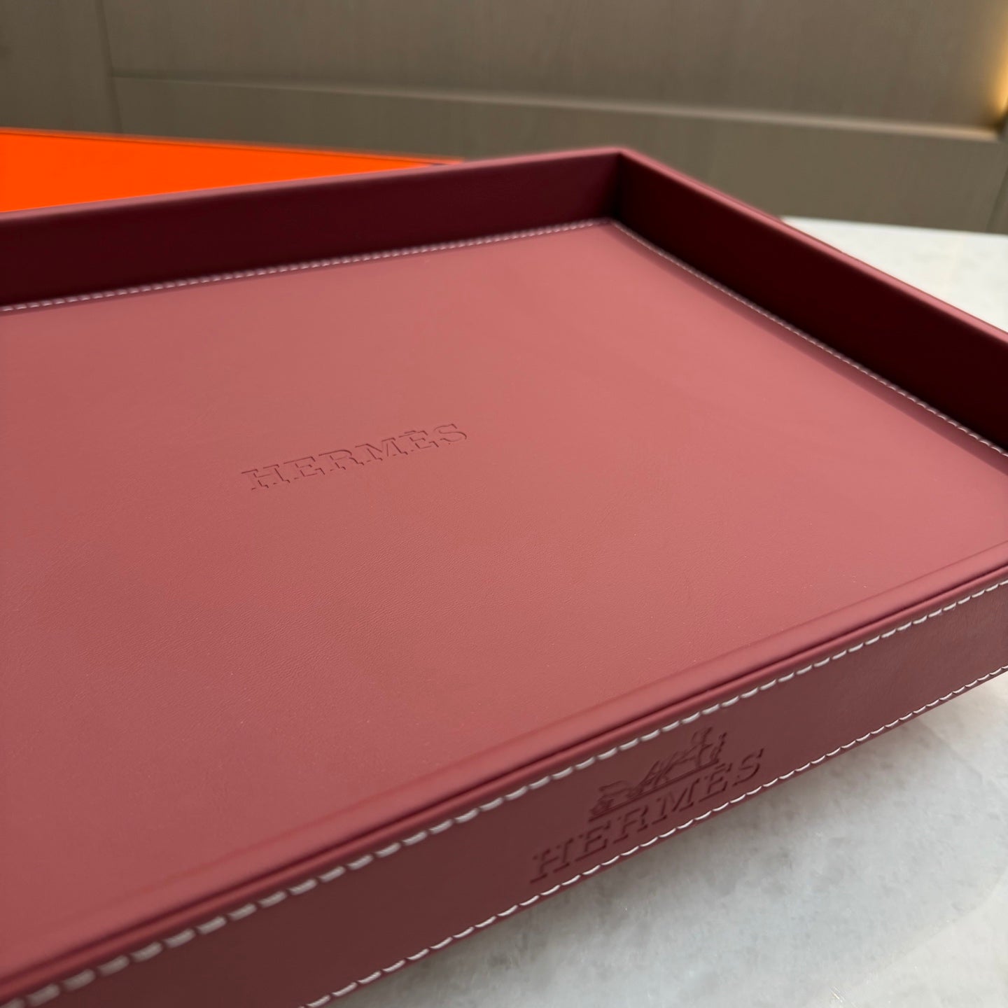 HERMES LEATHER TRAY