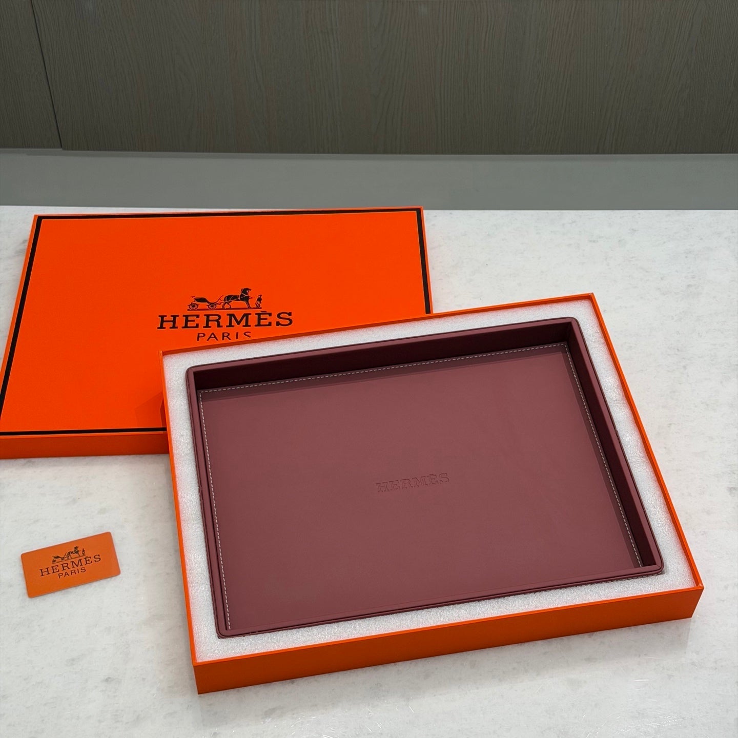HERMES LEATHER TRAY