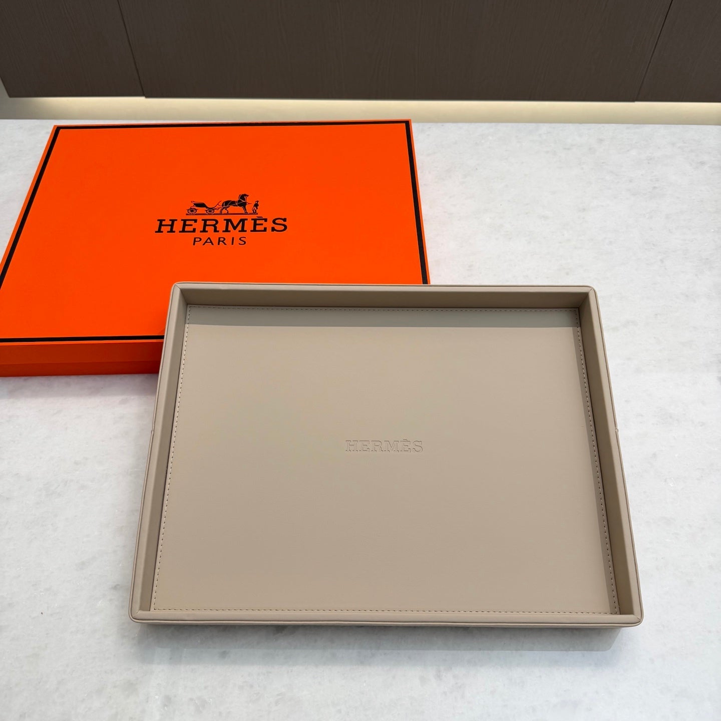 HERMES LEATHER TRAY
