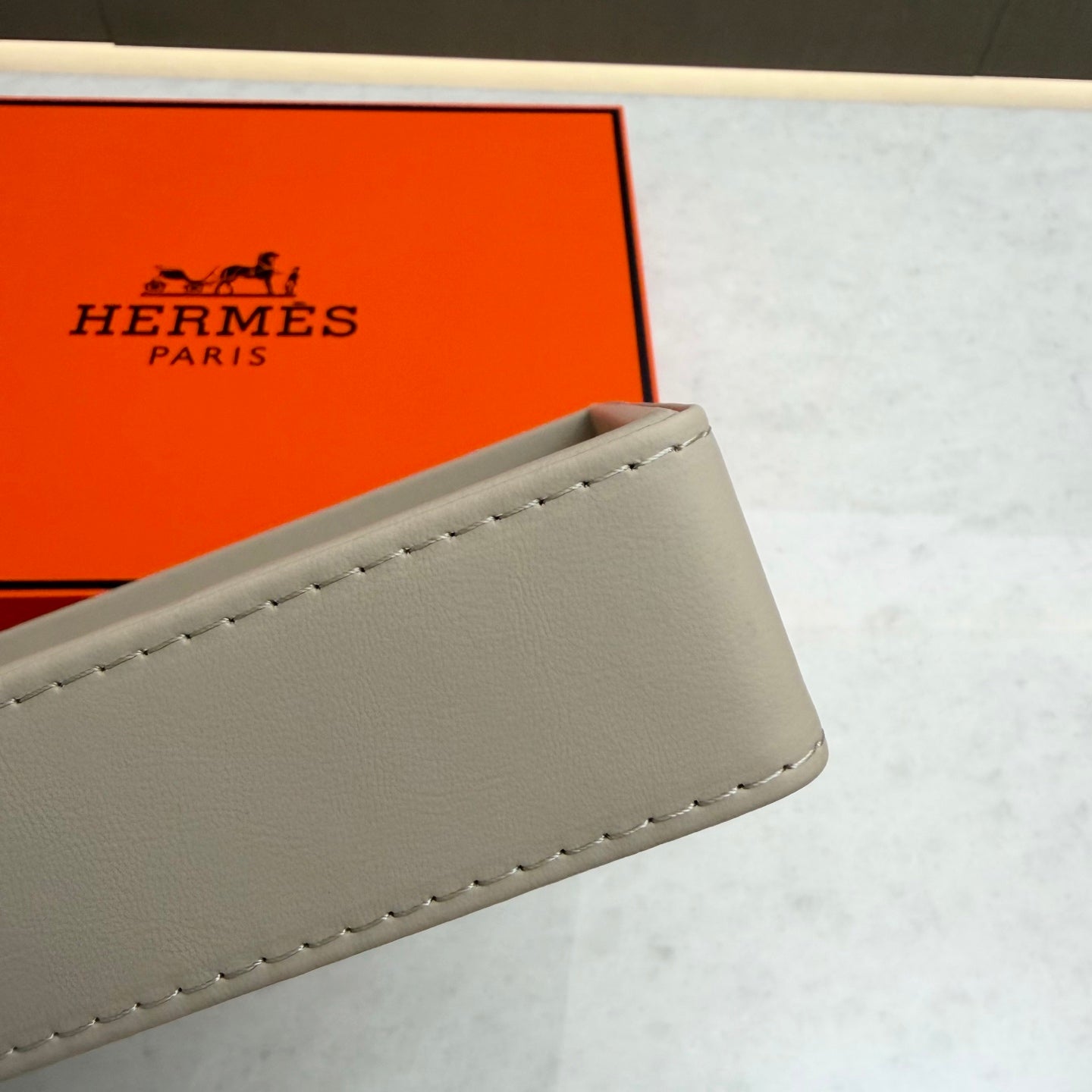 HERMES LEATHER TRAY