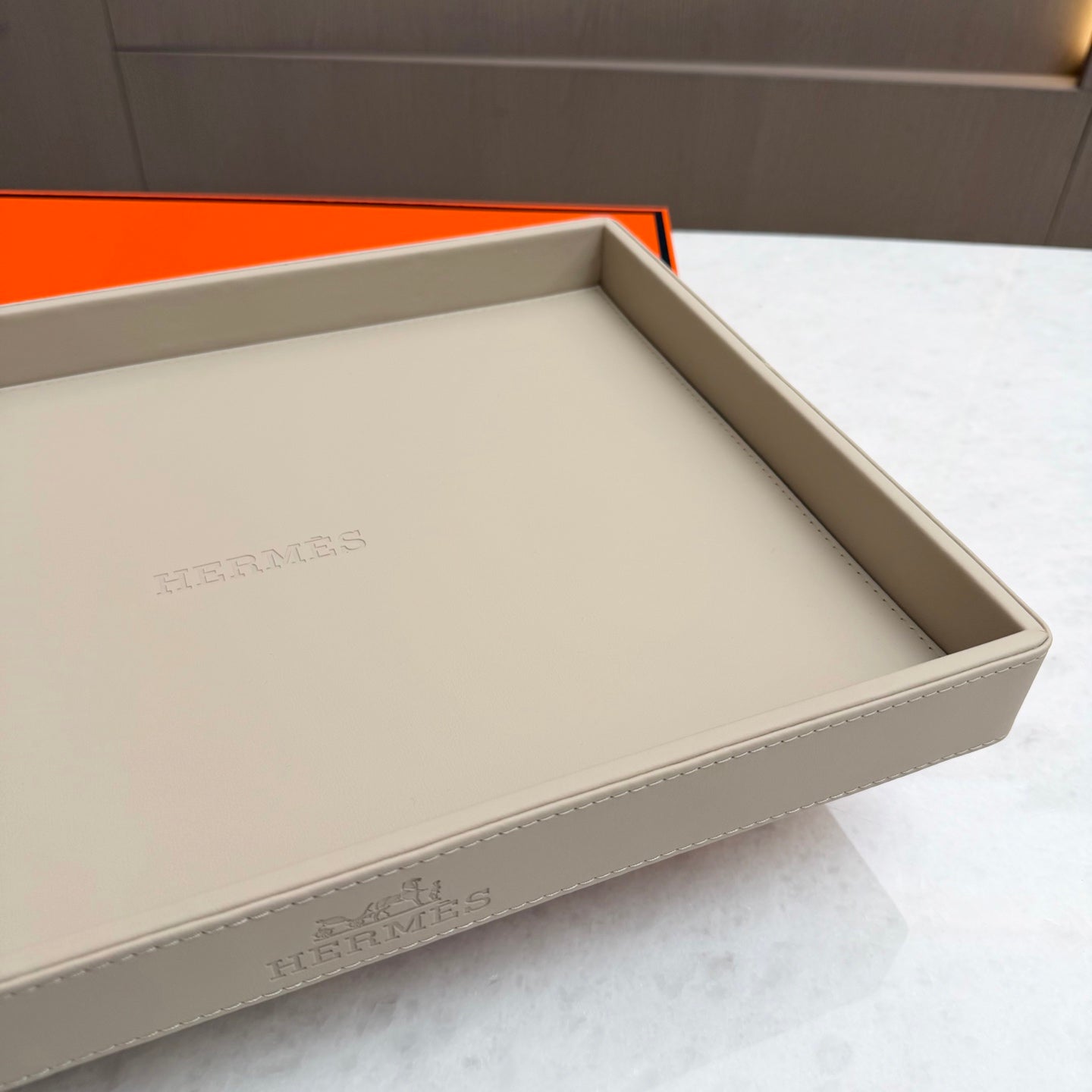 HERMES LEATHER TRAY