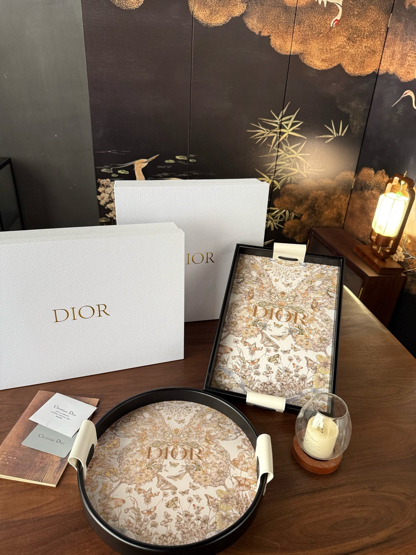 CHRISTIAN FLORA SERVING TRAYS