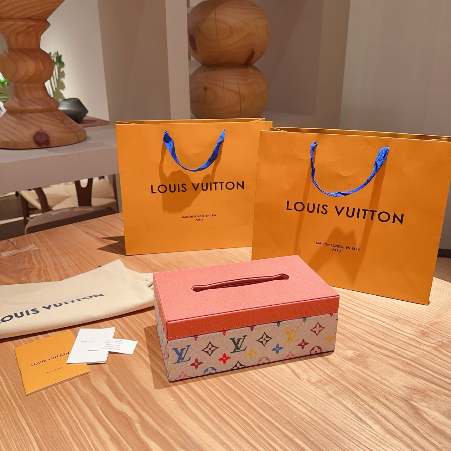 CUSTOM LV LEATHER TISSUE BOX COVER 2.0