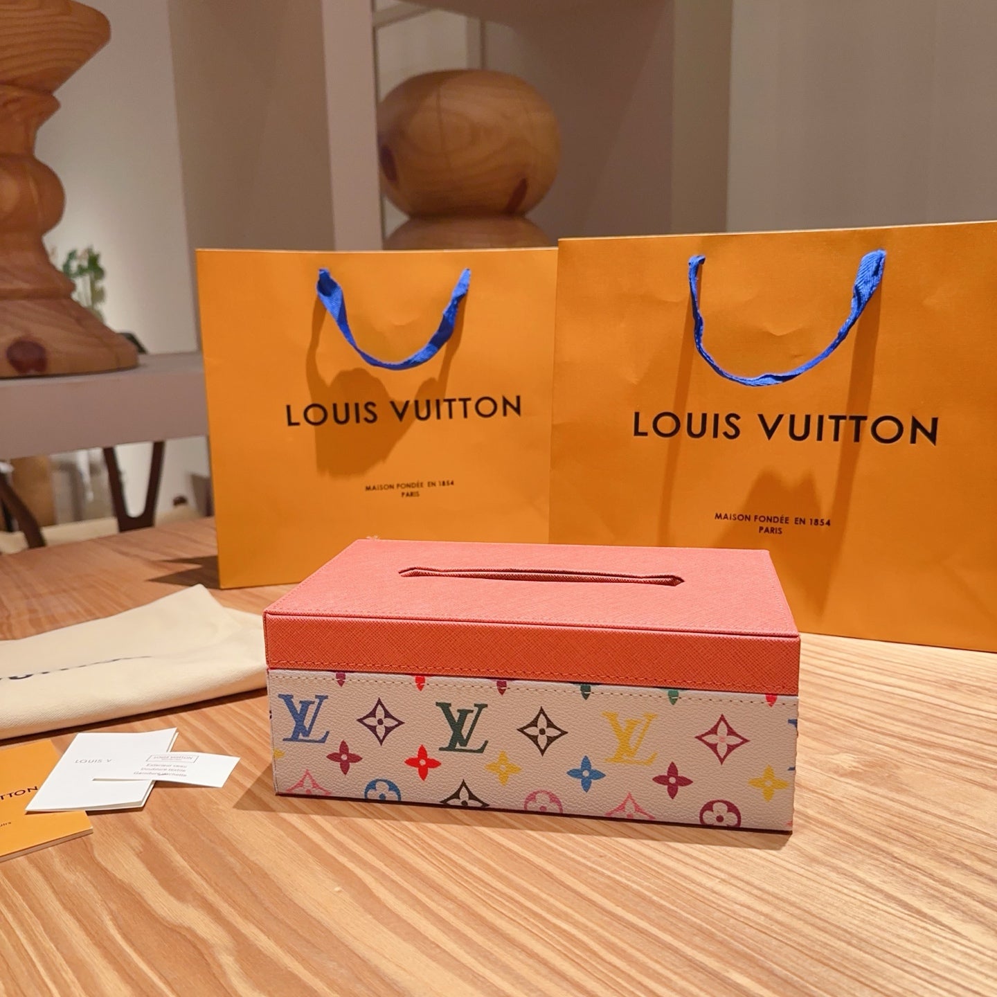 CUSTOM LV LEATHER TISSUE BOX COVER 2.0