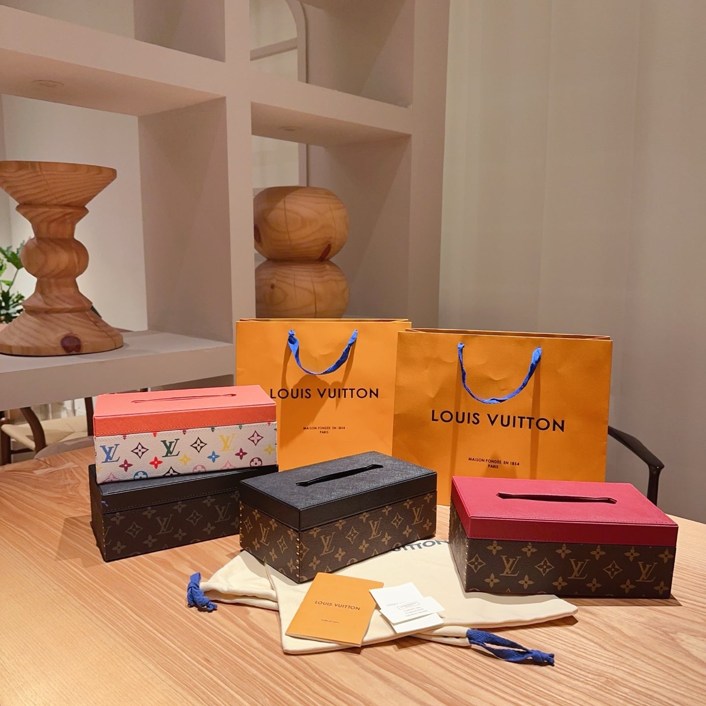 CUSTOM LV LEATHER TISSUE BOX COVER 2.0