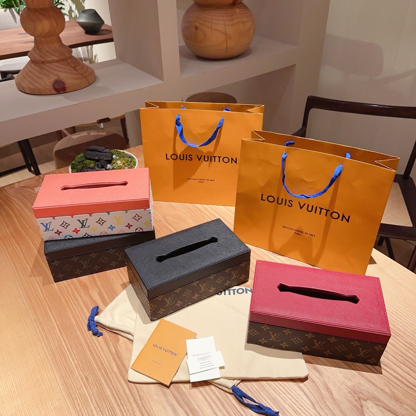 CUSTOM LV LEATHER TISSUE BOX COVER 2.0