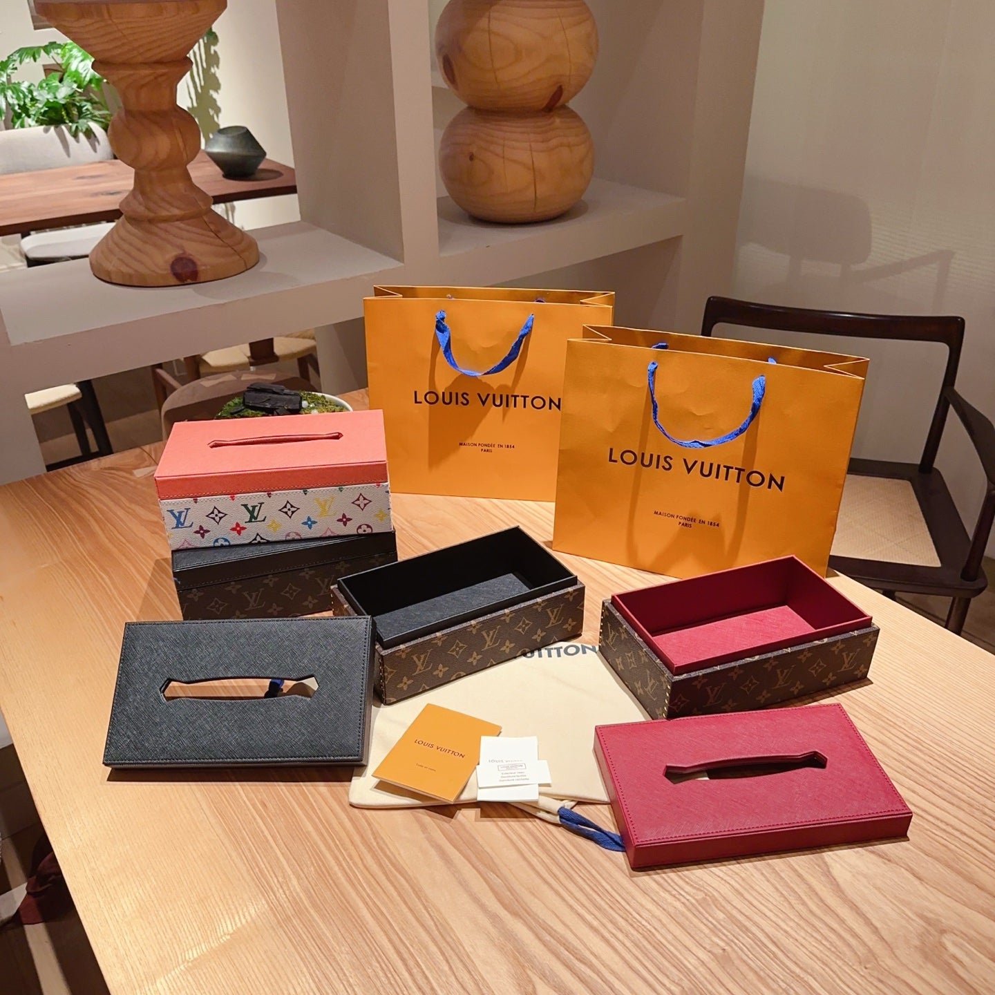 CUSTOM LV LEATHER TISSUE BOX COVER 2.0