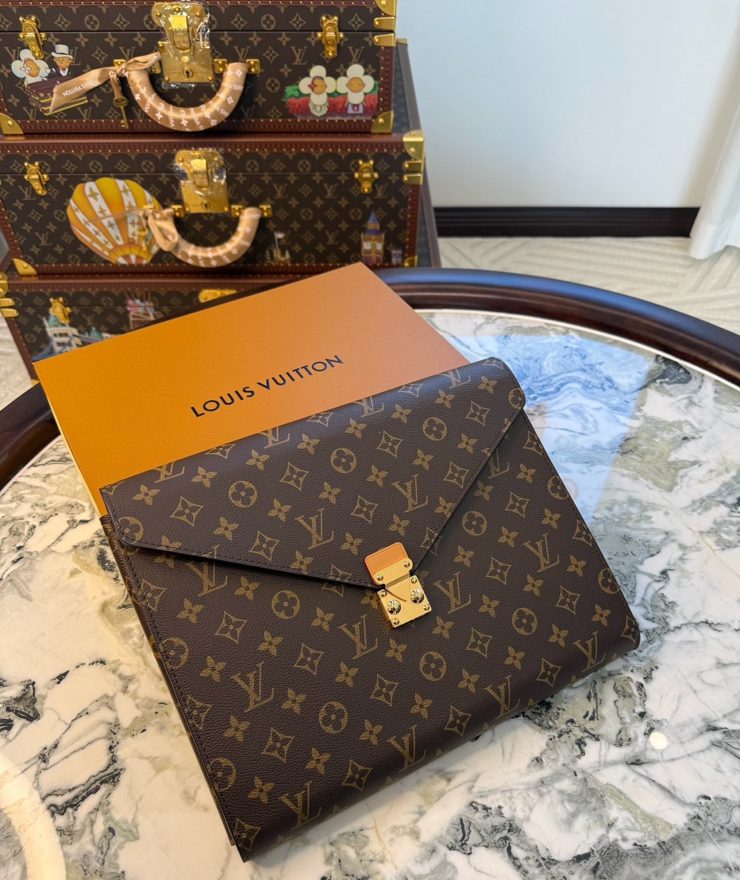 CUSTOM LV OFFICE CLUTCH