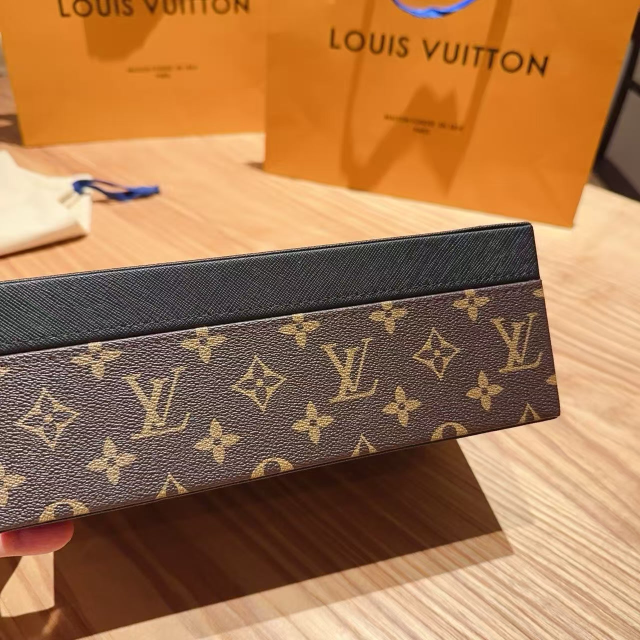 CUSTOM LV LEATHER TISSUE BOX COVER 2.0