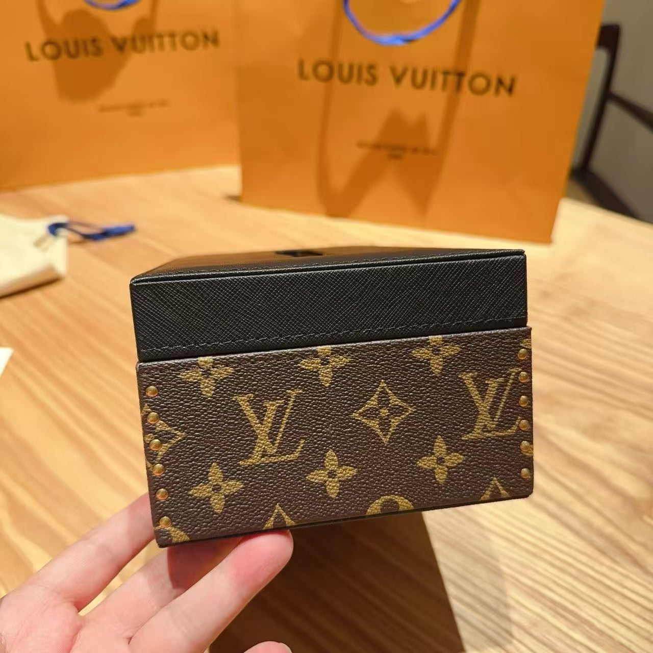 CUSTOM LV LEATHER TISSUE BOX COVER 2.0