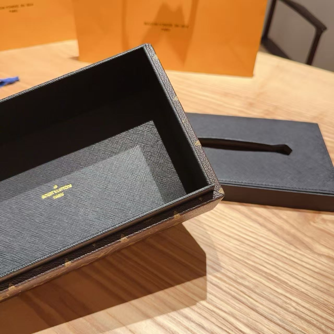 CUSTOM LV LEATHER TISSUE BOX COVER 2.0