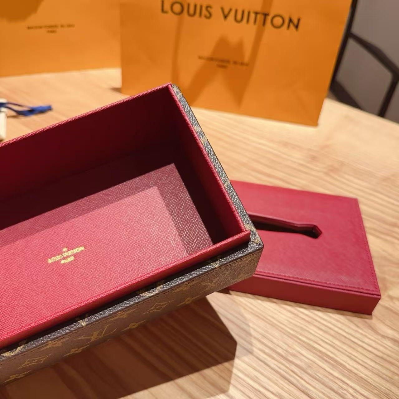 CUSTOM LV LEATHER TISSUE BOX COVER 2.0