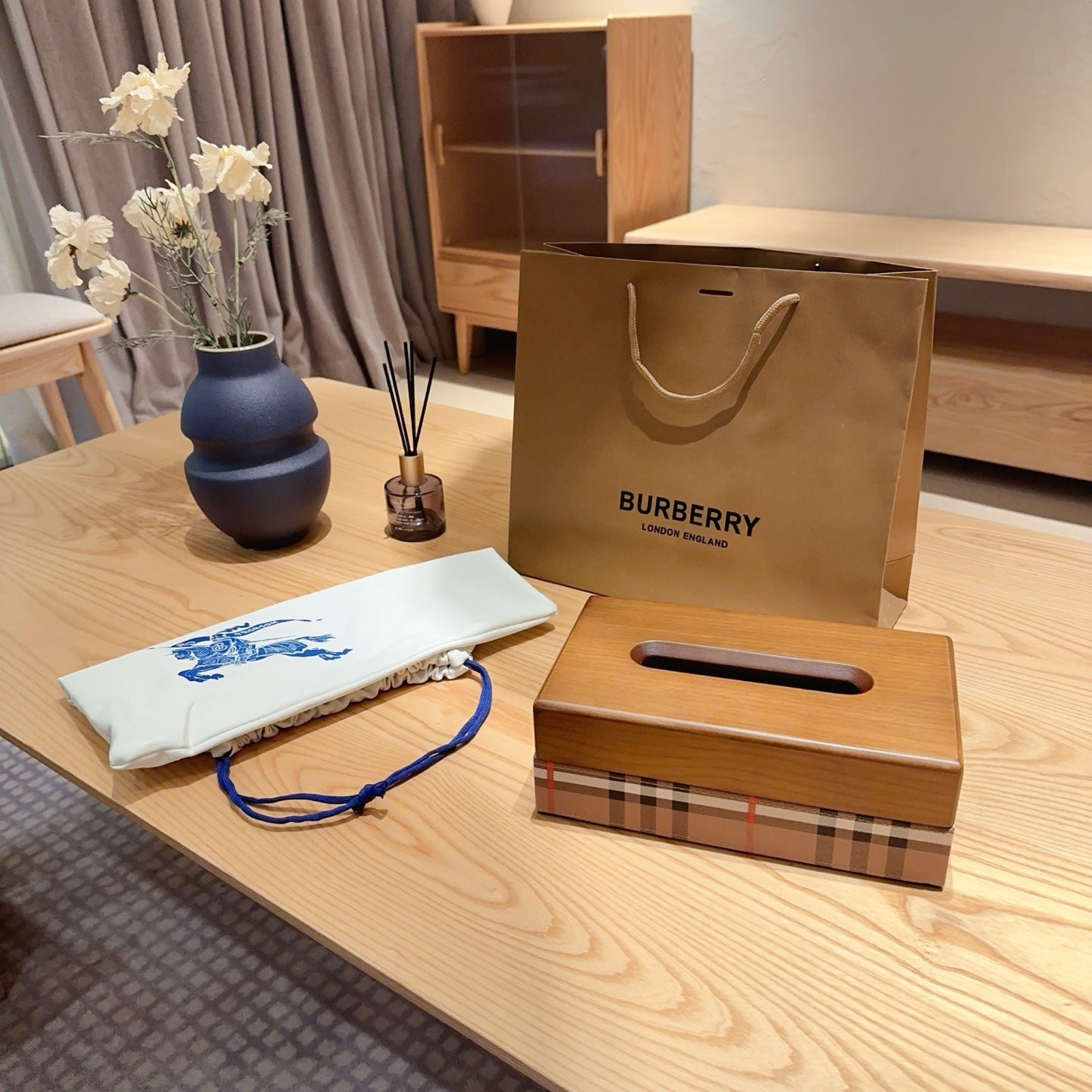 BURBERRY TISSUE BOX COVER