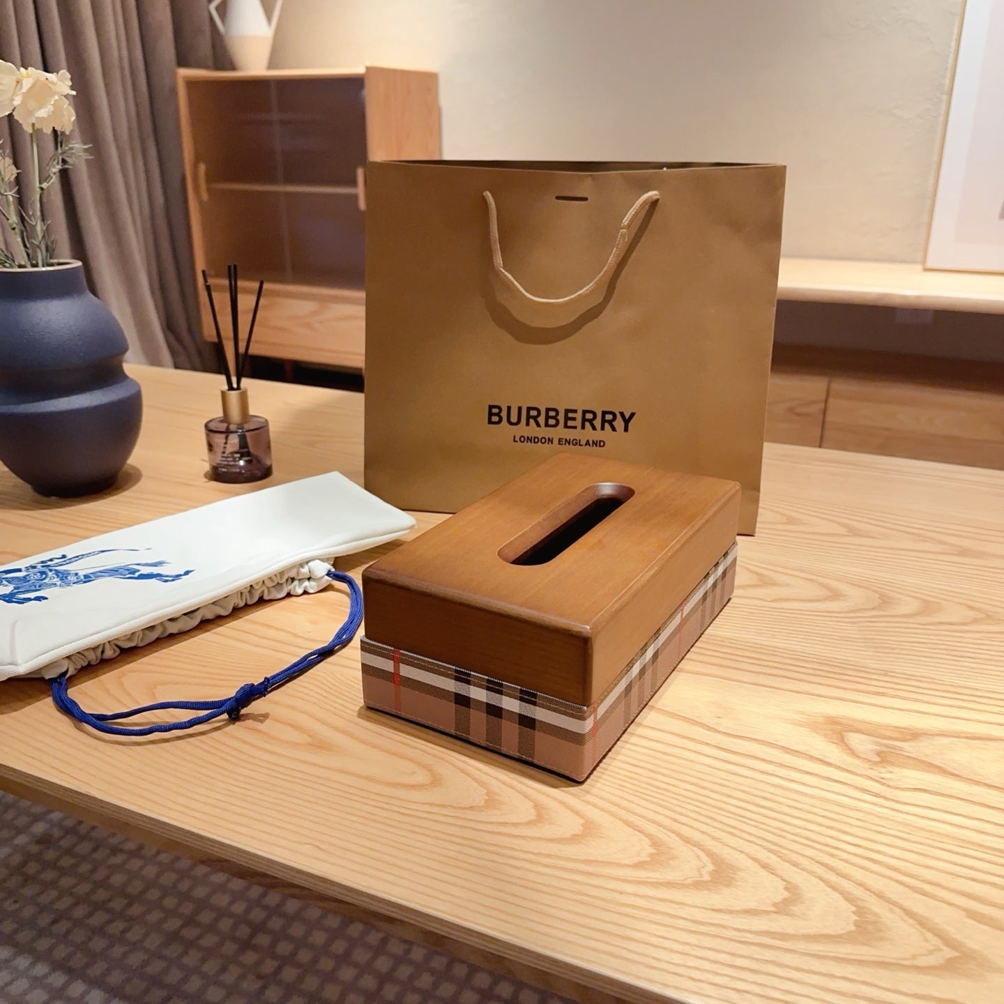 BURBERRY TISSUE BOX COVER