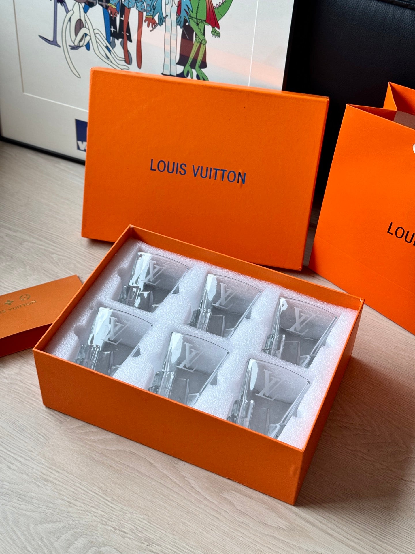 CUSTOM LV GLASS CUPS SET 2.0
