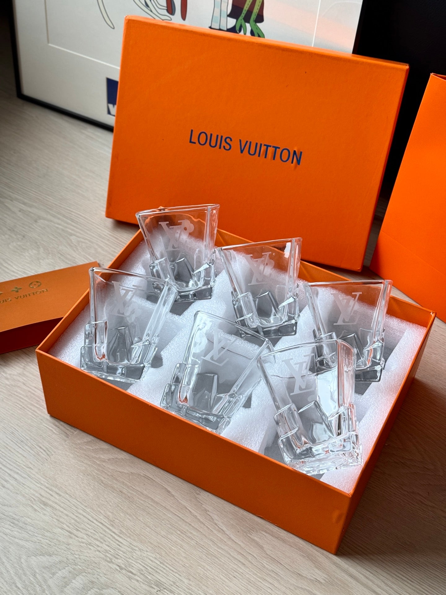 CUSTOM LV GLASS CUPS SET 2.0