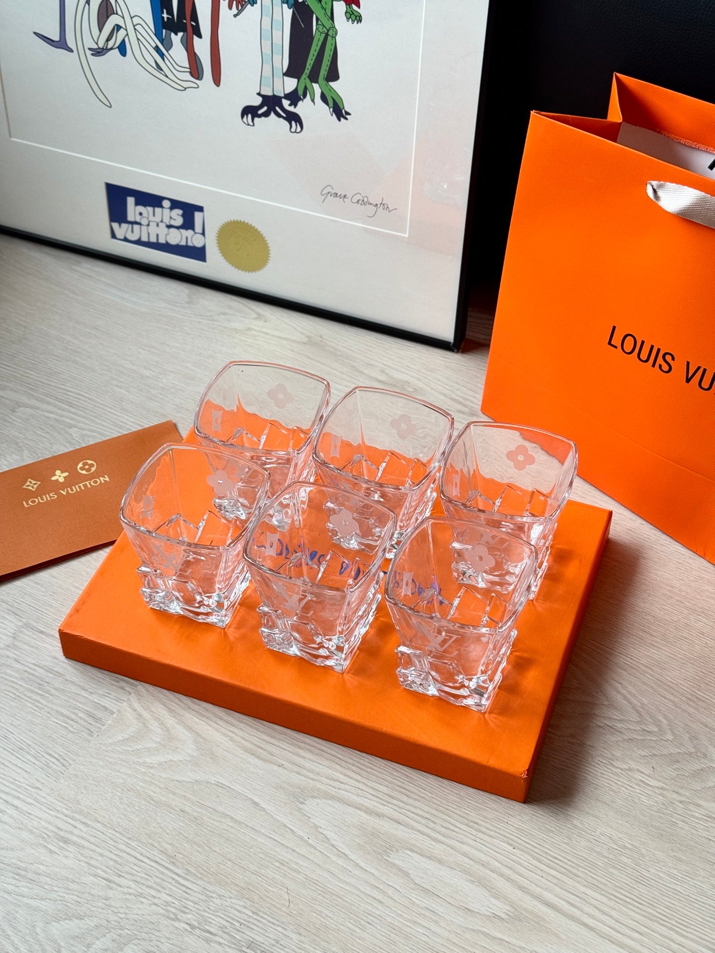 CUSTOM LV GLASS CUPS SET 2.0