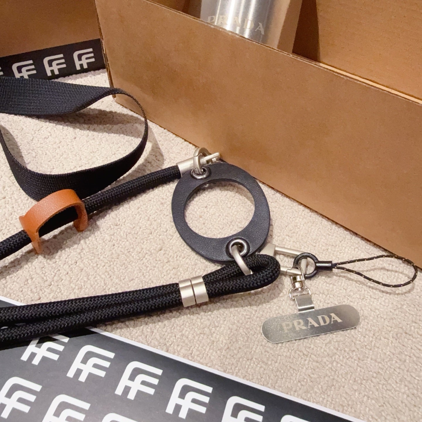 PRADA STEEL BOTTLE WITH STRAP