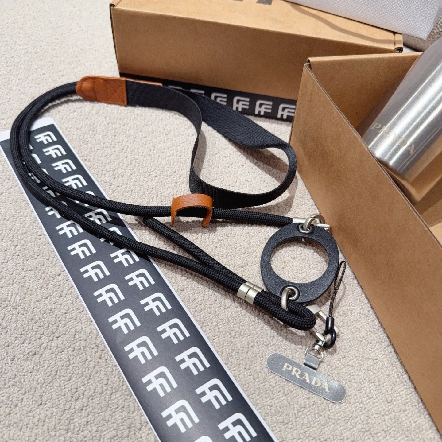 PRADA STEEL BOTTLE WITH STRAP
