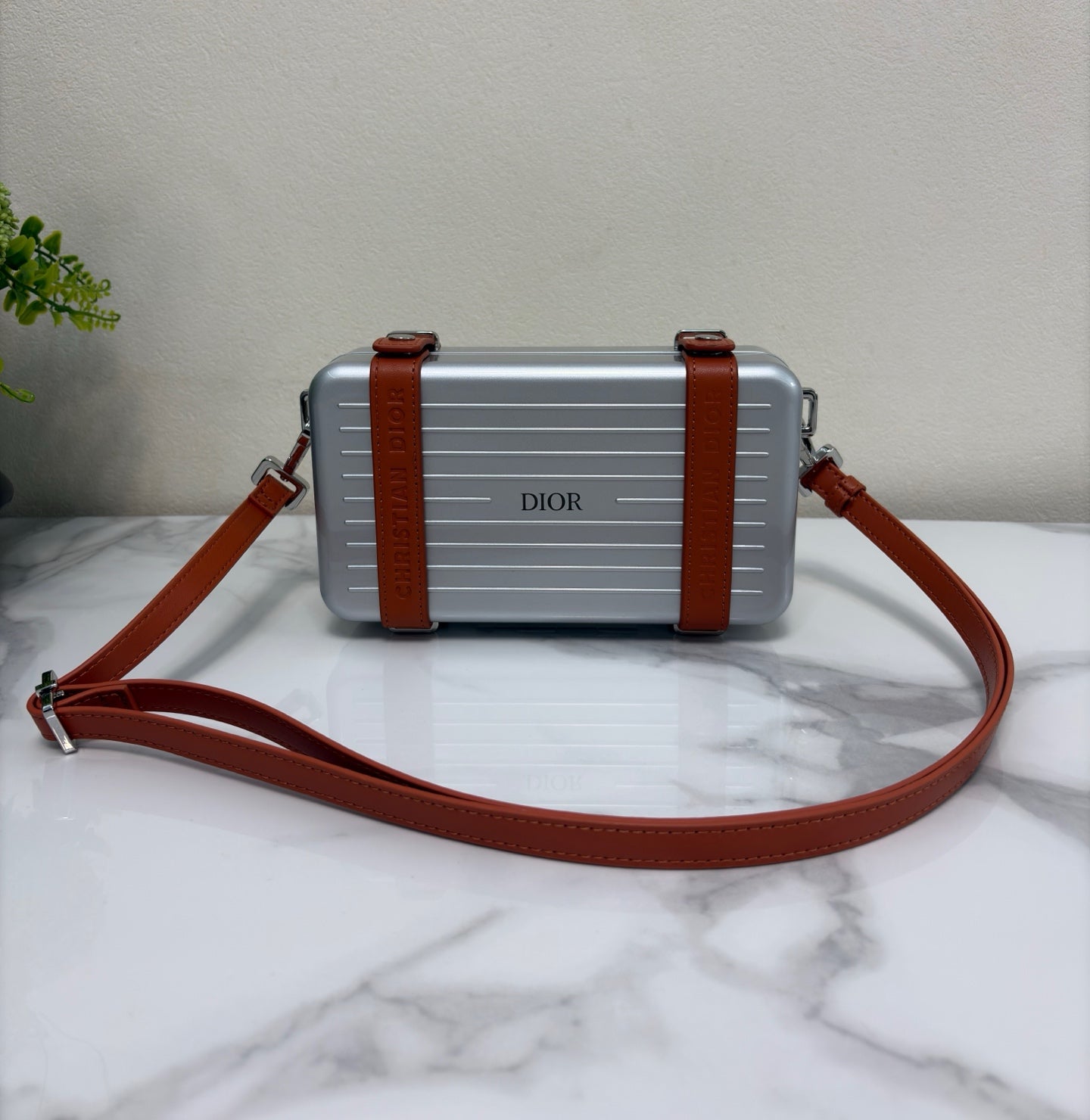 CHRISTIAN CROSS-BODY CLUTCH (BROWN)