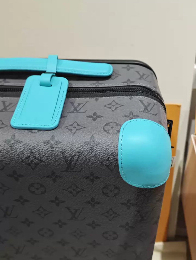 CUSTOM BLUE GASTON MONOGRAM 37L HORIZON 55 SUITCASE