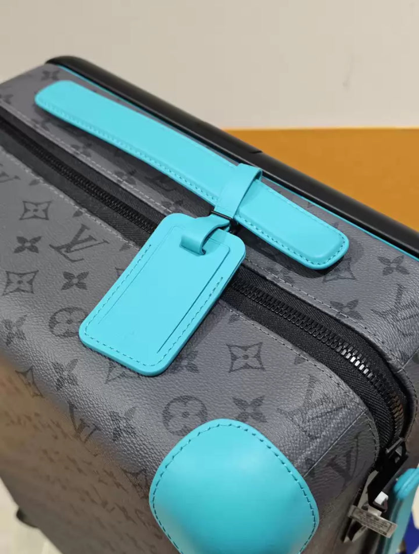 CUSTOM BLUE GASTON MONOGRAM 37L HORIZON 55 SUITCASE