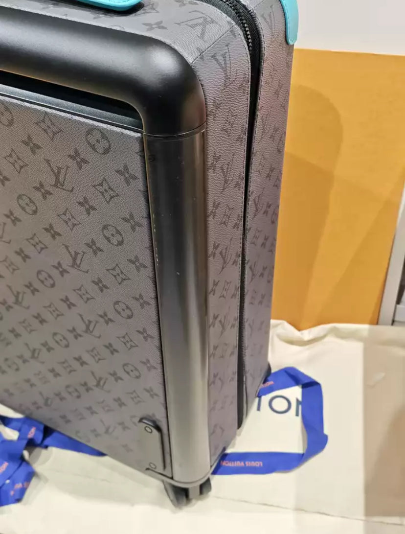 CUSTOM BLUE GASTON MONOGRAM 37L HORIZON 55 SUITCASE
