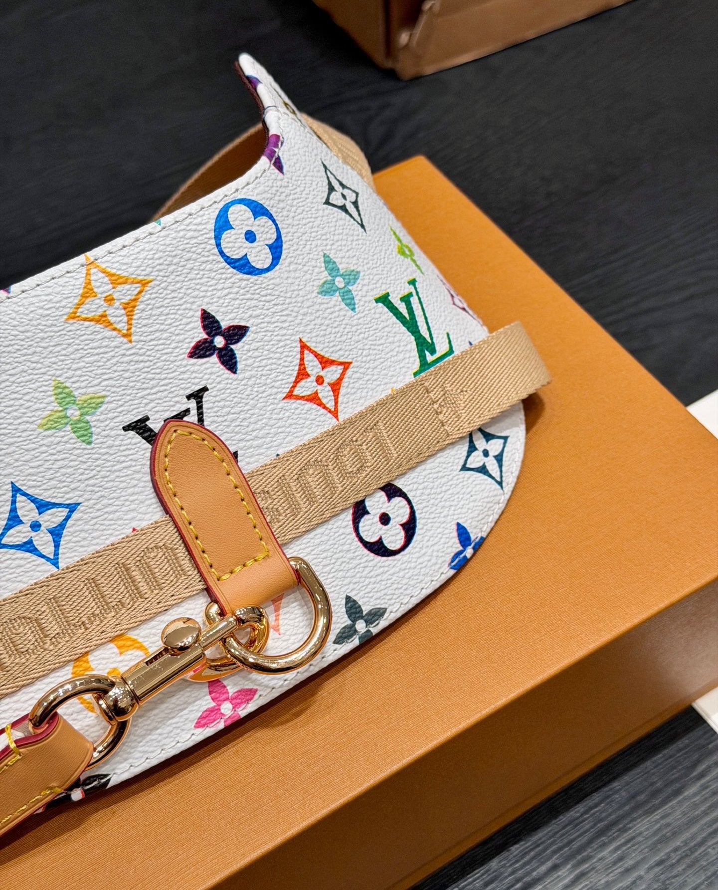 LV DOG HARNESS AND LEASH (MULTICOLOUR)
