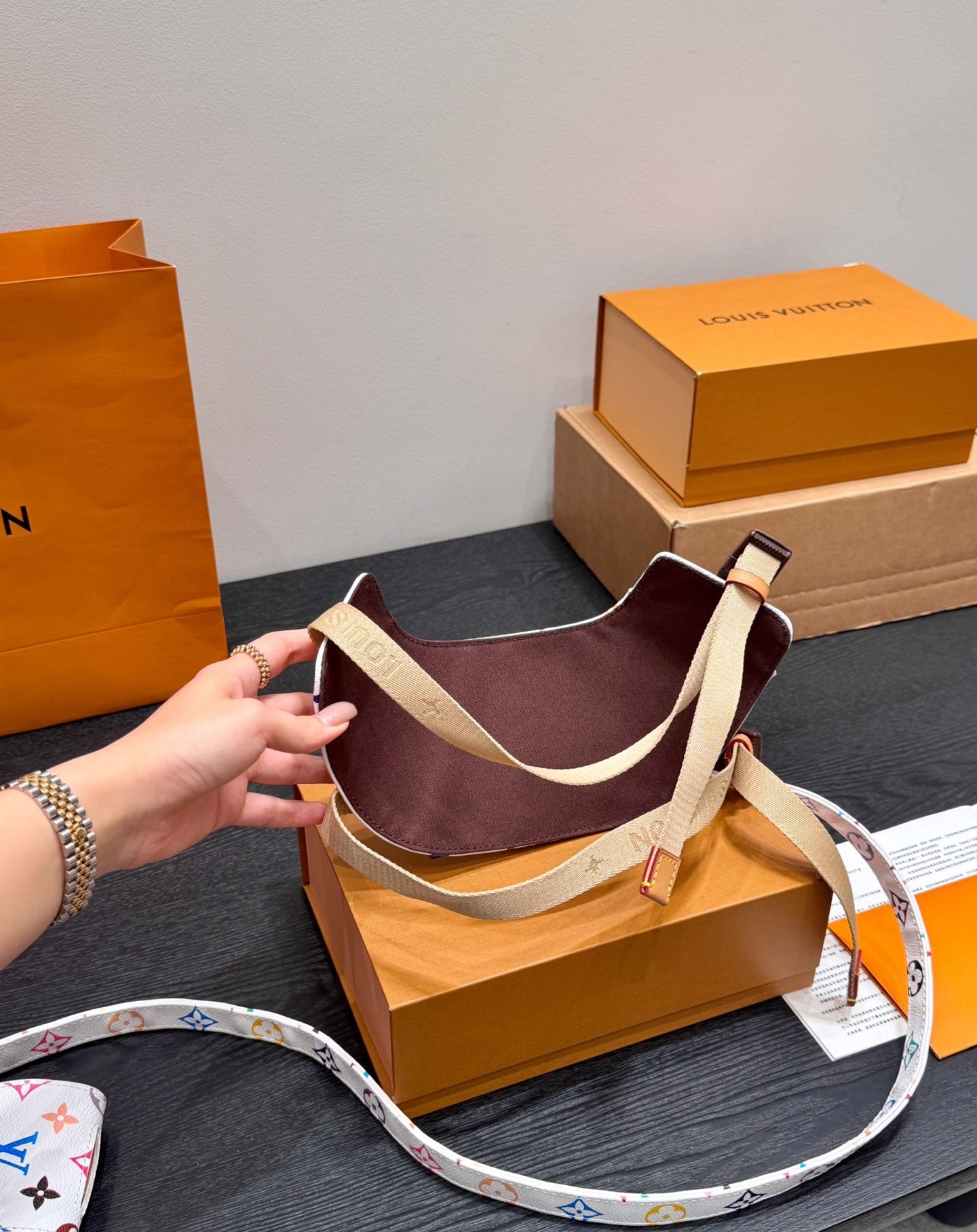 LV DOG HARNESS AND LEASH (MULTICOLOUR)