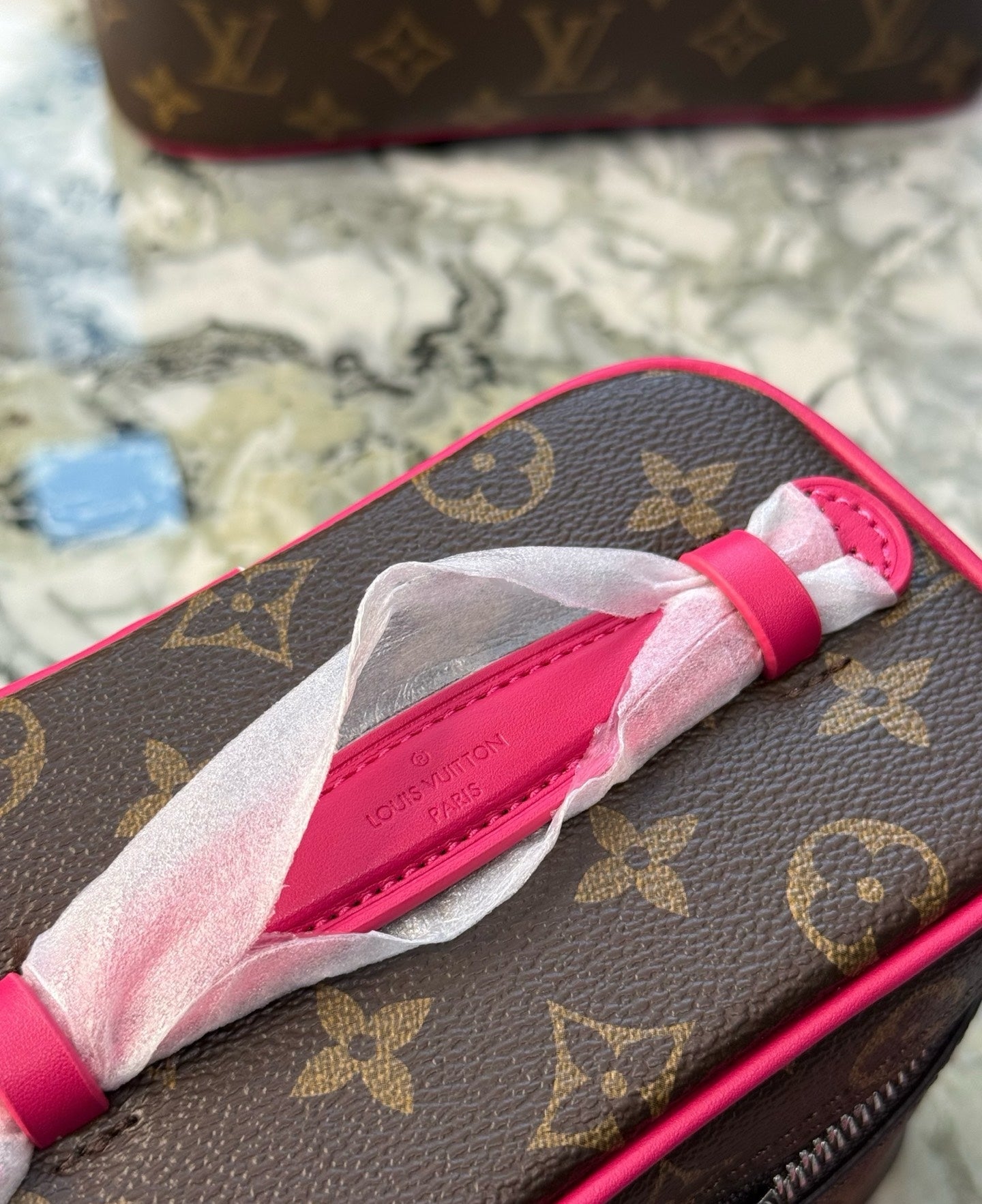 CUSTOM LV MAKE UP VANITY BAG (PINK)