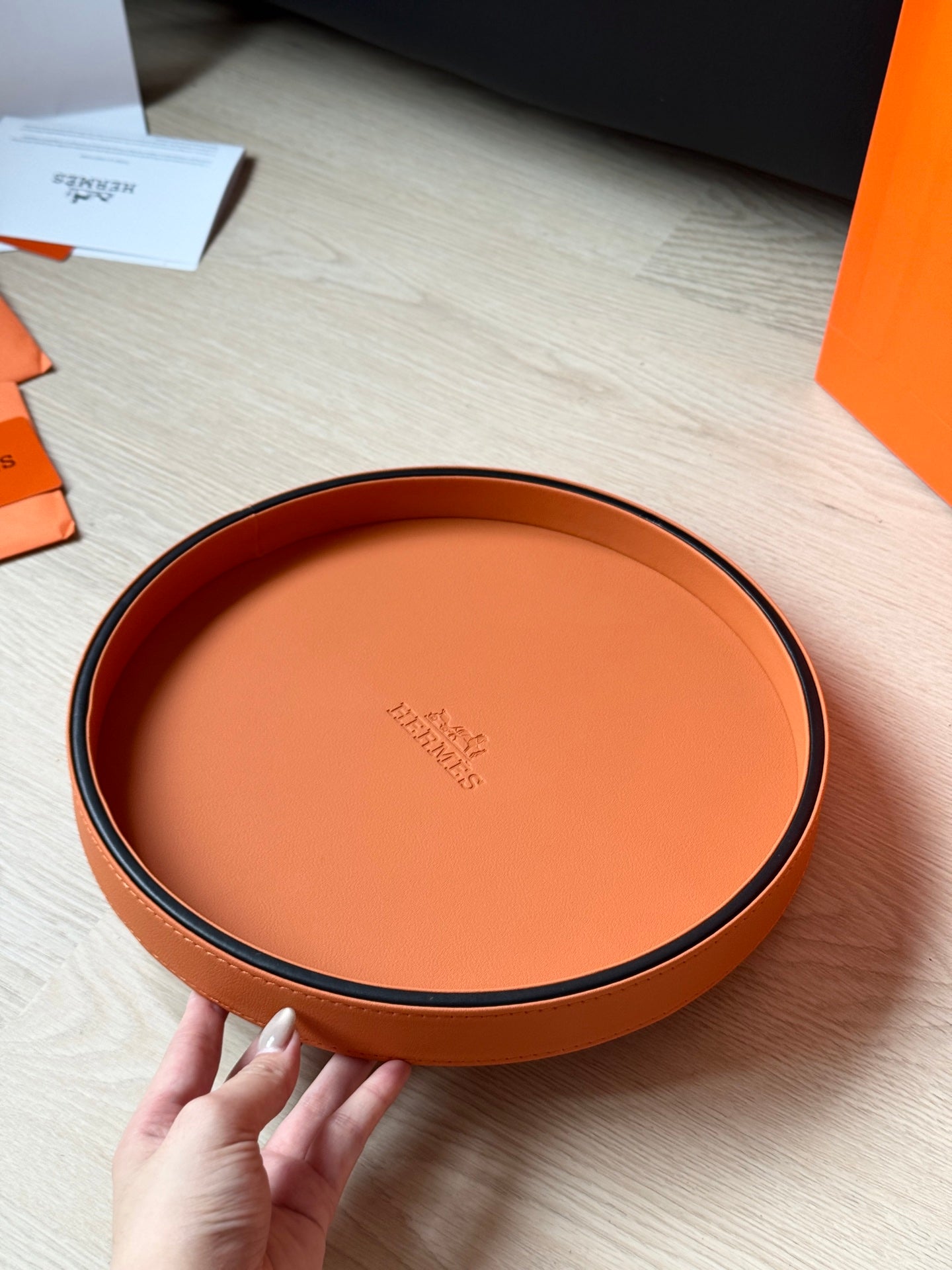 HERMES ROUND SERVING TRAY