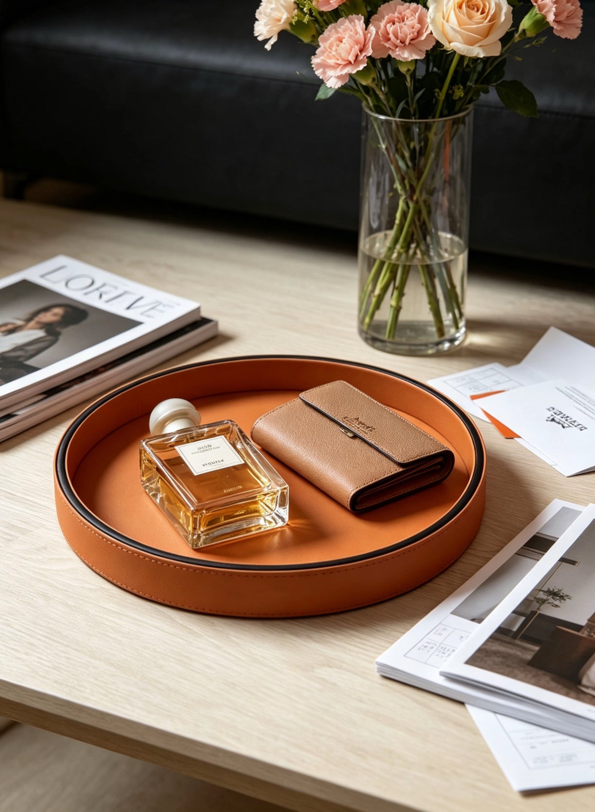 HERMES ROUND SERVING TRAY