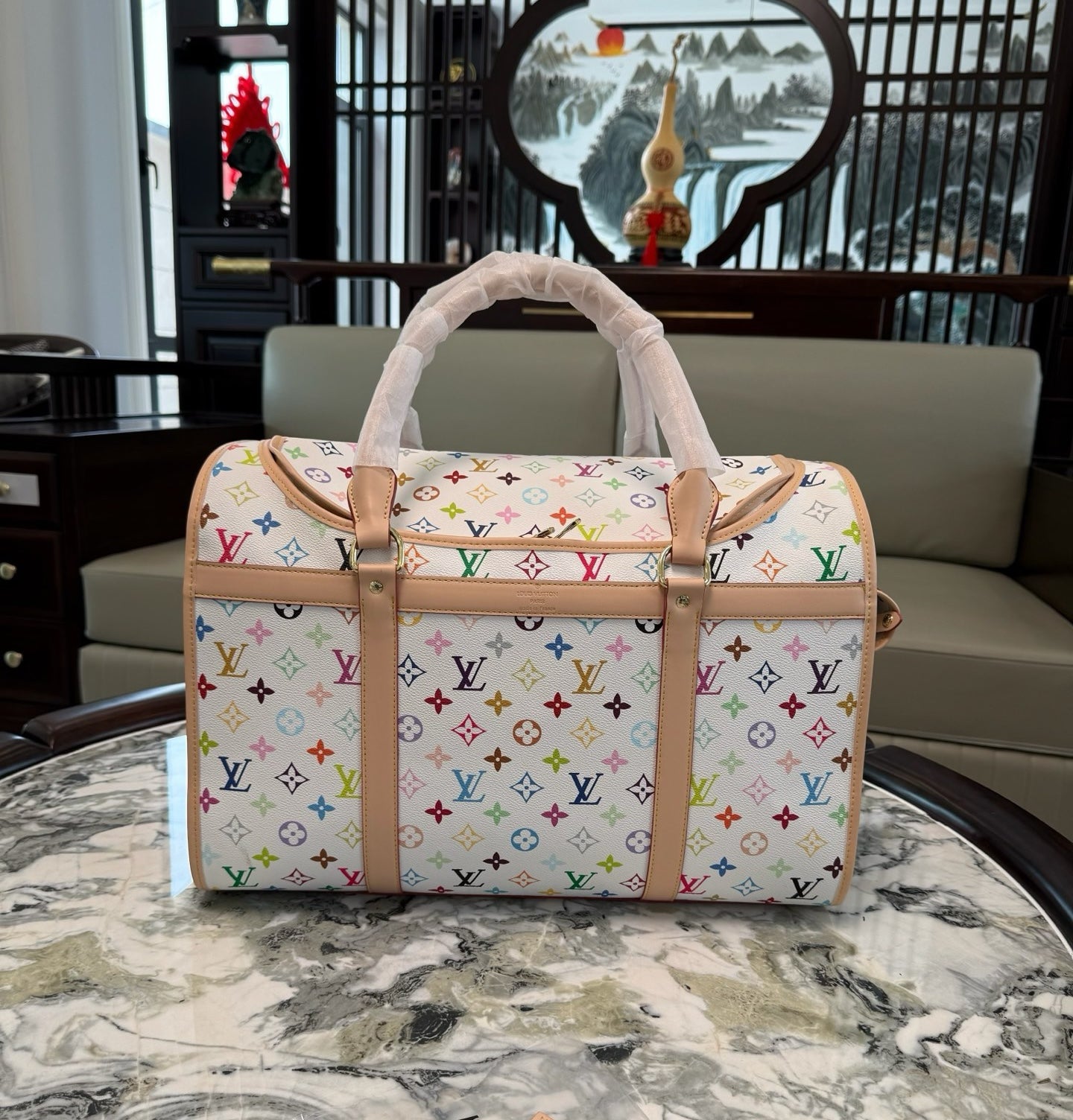 CUSTOM LV PET BAG (MURAKAMI)