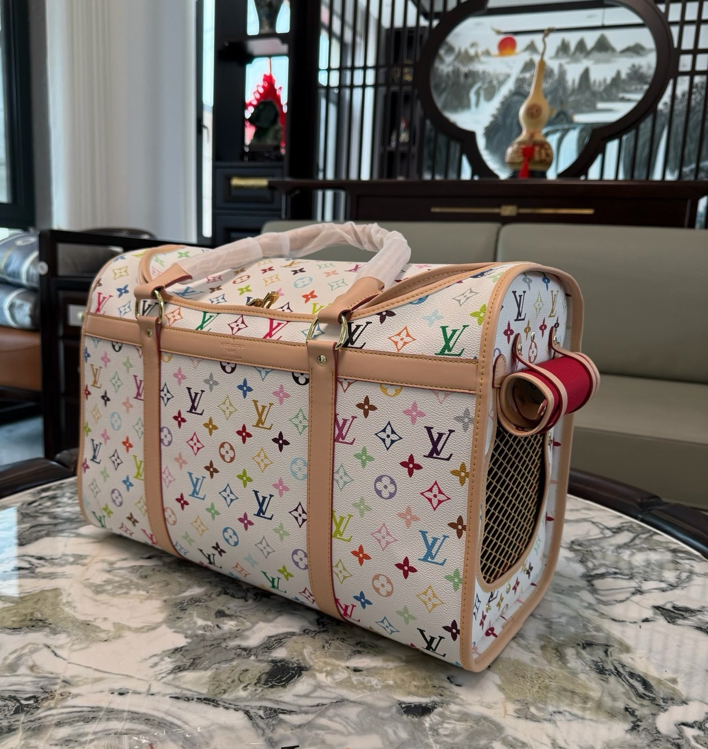 CUSTOM LV PET BAG (MURAKAMI)
