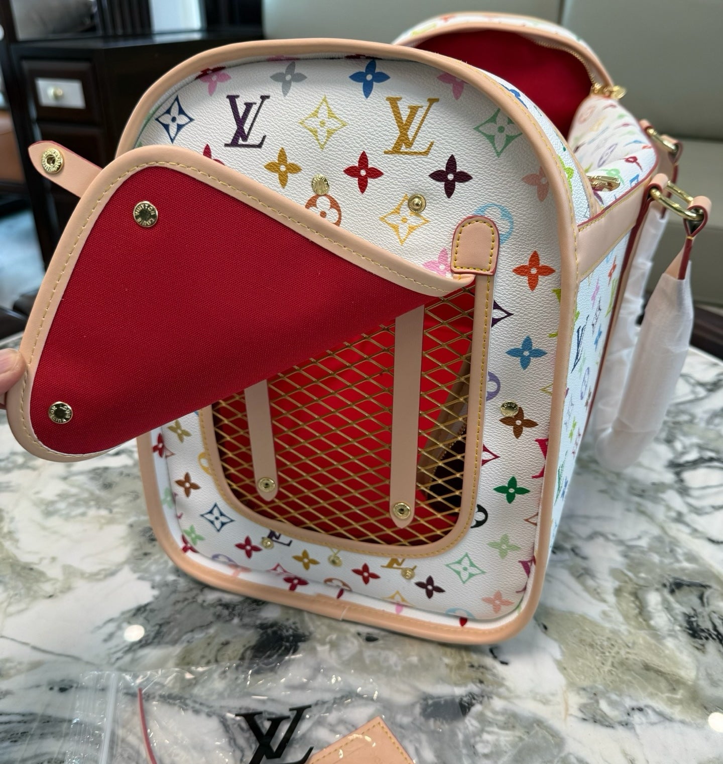 CUSTOM LV PET BAG (MURAKAMI)