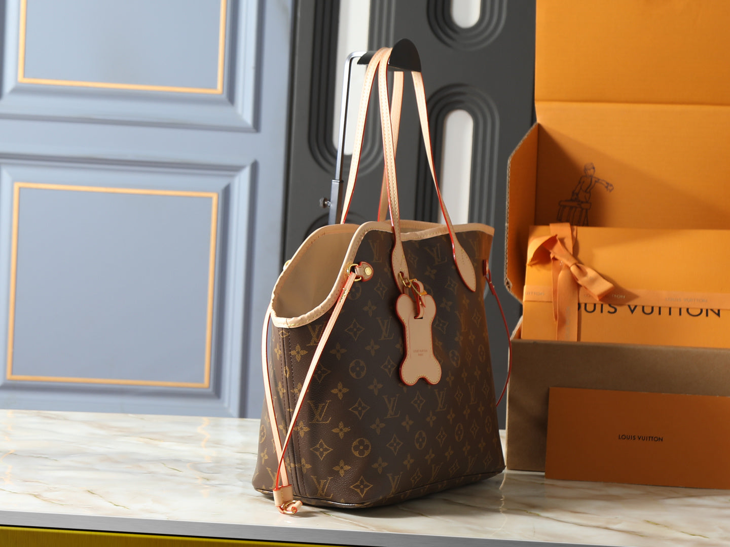 CUSTOM LV NEVERWOOF PET BAG