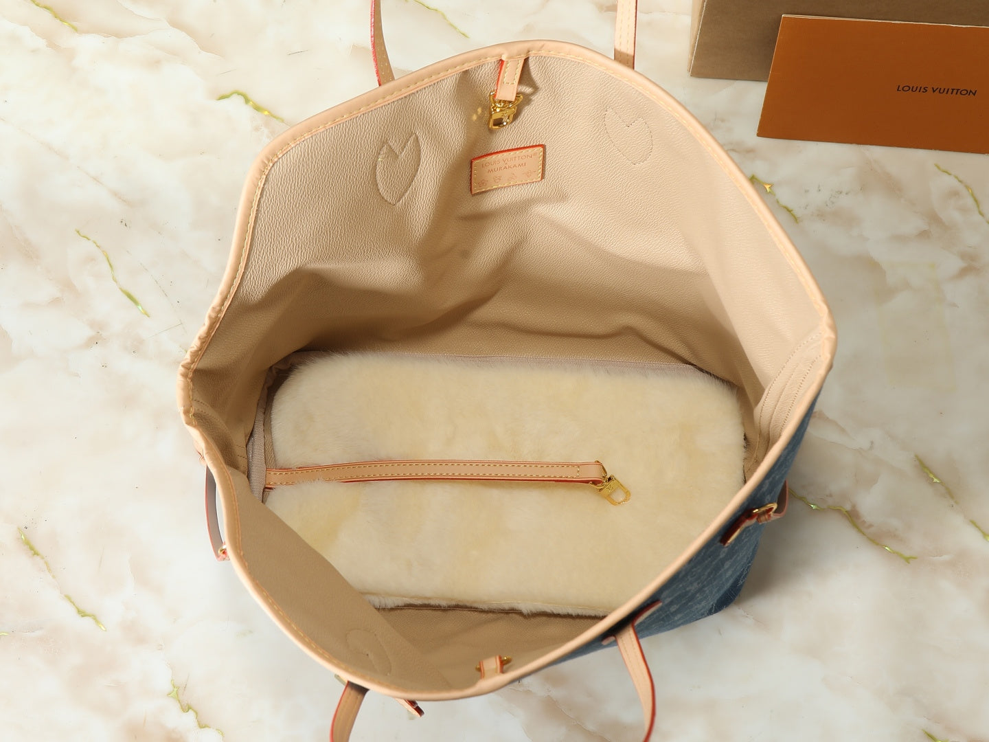 CUSTOM LV NEVERWOOF PET BAG (DENIM)