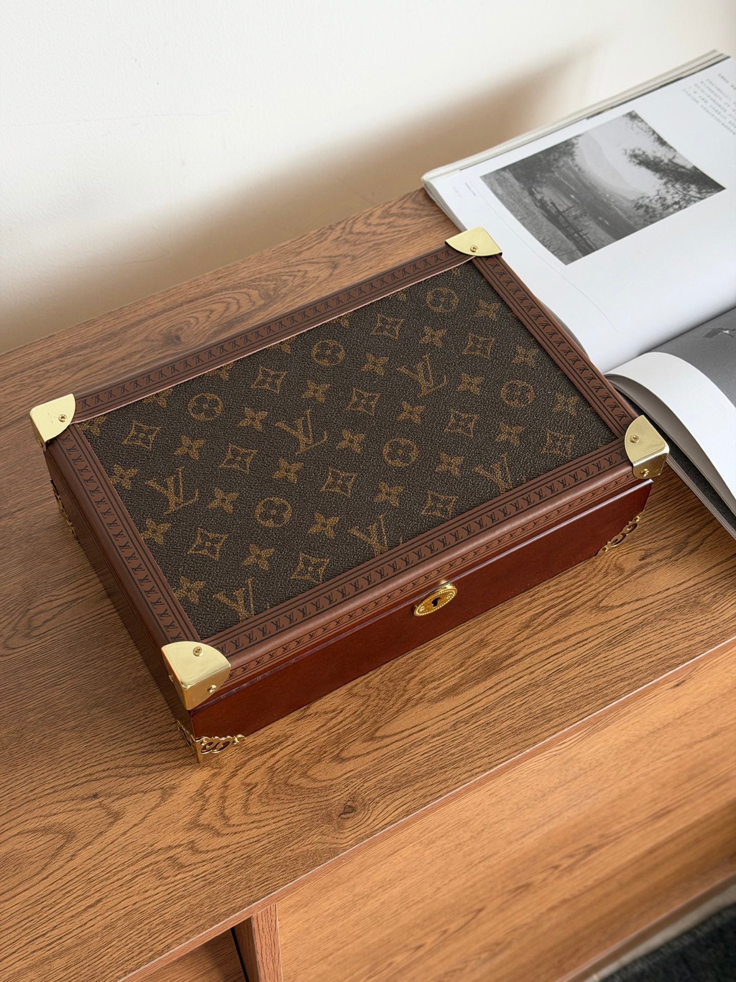 CUSTOM LV JEWELRY WOODEN BOX