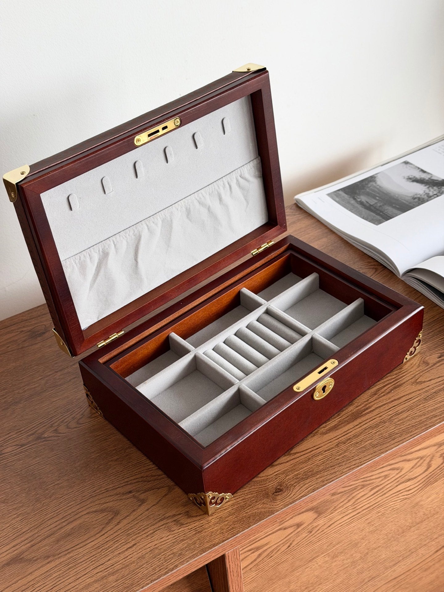 CUSTOM LV JEWELRY WOODEN BOX