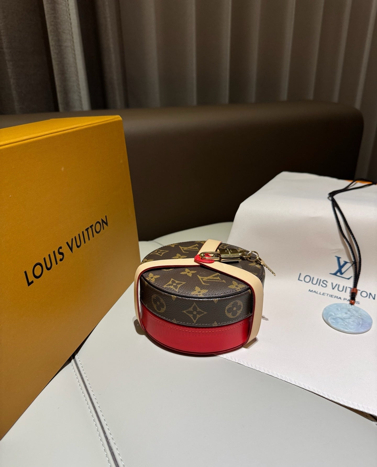 CUSTOM LV ROUND JEWELRY CASE