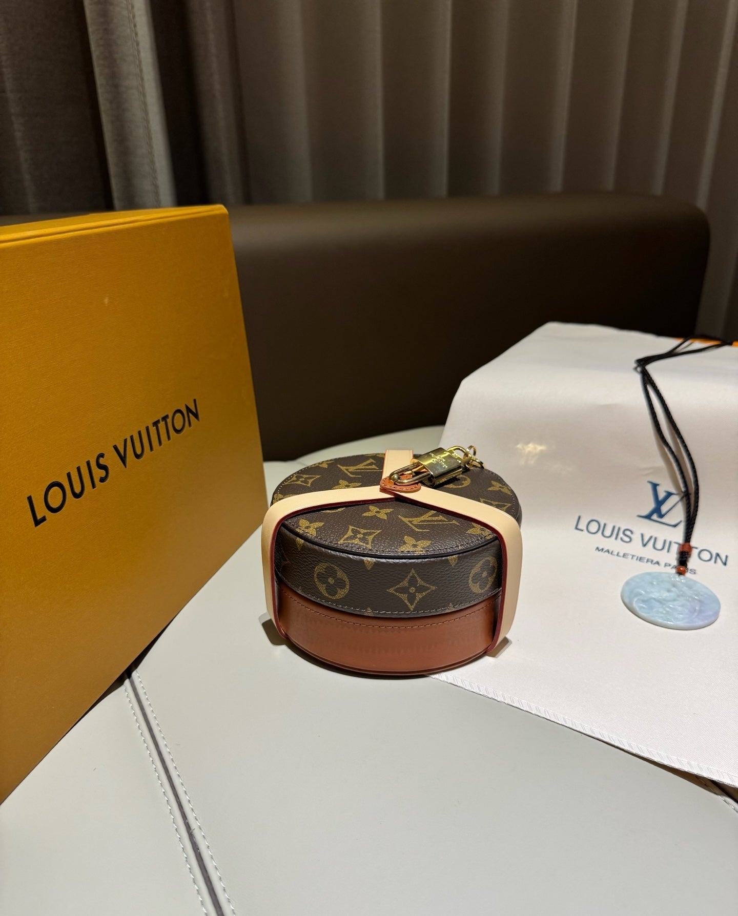 CUSTOM LV ROUND JEWELRY CASE